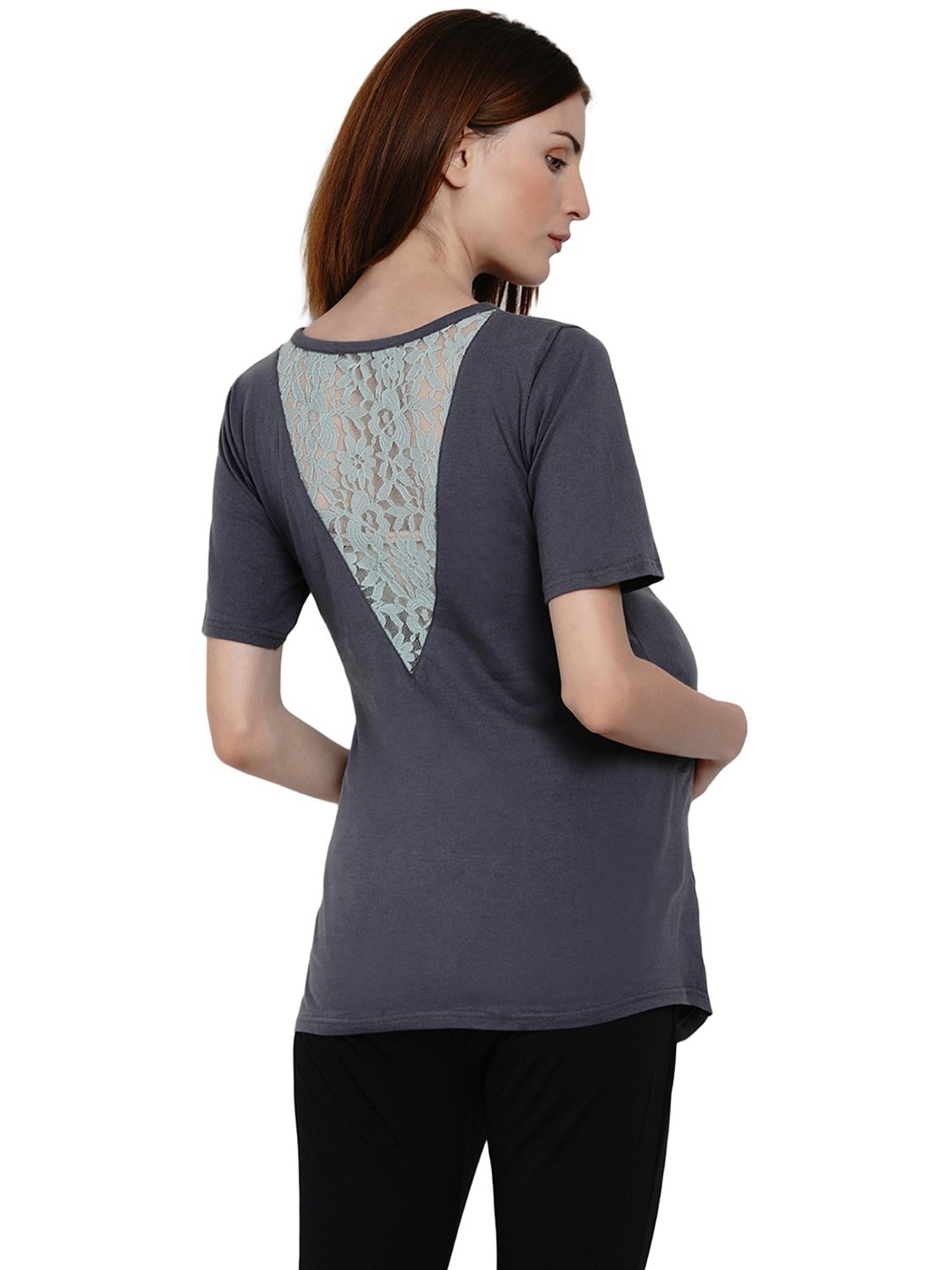 Mine4Nine Grey Maternity T-Shirt