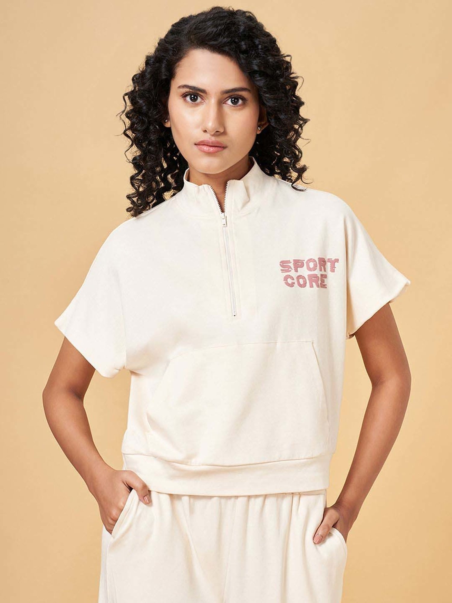Ajile by Pantaloons White Cotton Printed T-Shirt