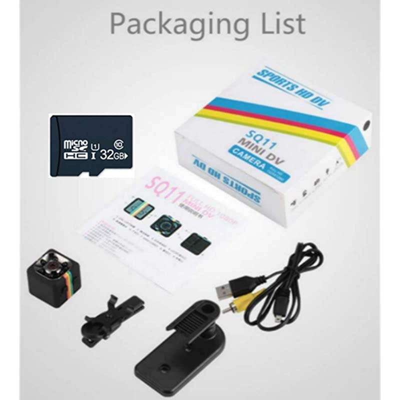 Mini Hidden Spy Cameras Wireless with 32GB Memory Card HD 1080P Car Spy Cam Night Vision Motion Detection Cop Cam for Home Outdoor Security Monitoring Car Video Recorder