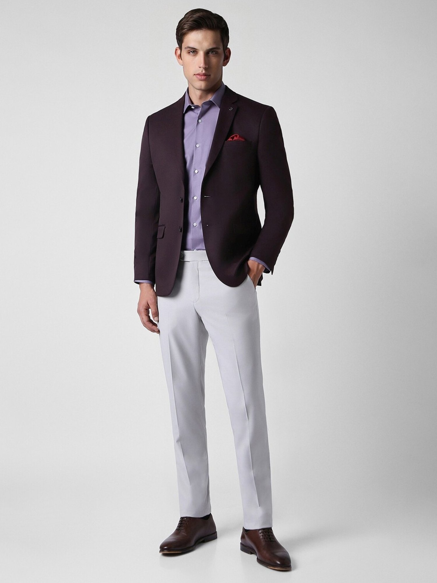 Van Heusen Maroon Slim Fit Blazer