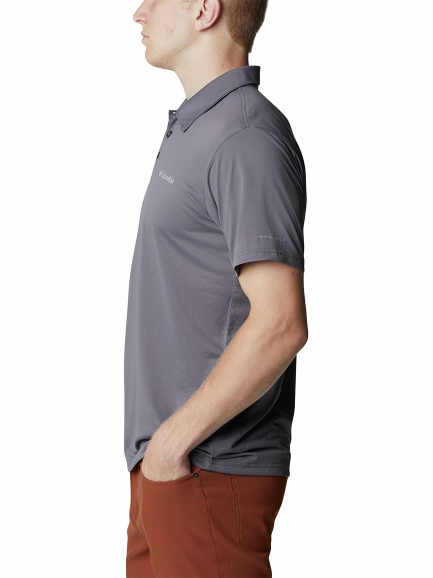 Columbia Men Grey Hike Polo T-Shirt
