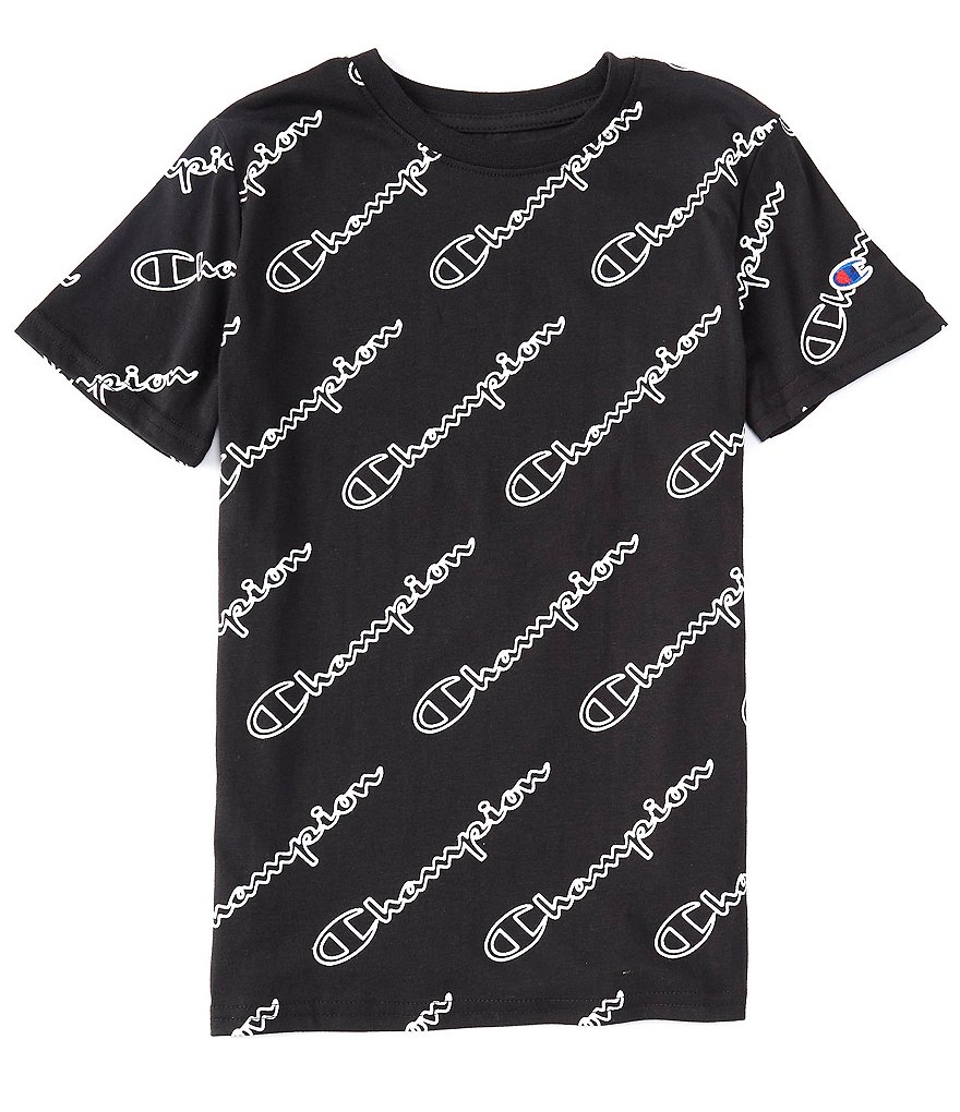 Champion Big Boys 8-20 Short-Sleeve Diagonal Script Print Tee