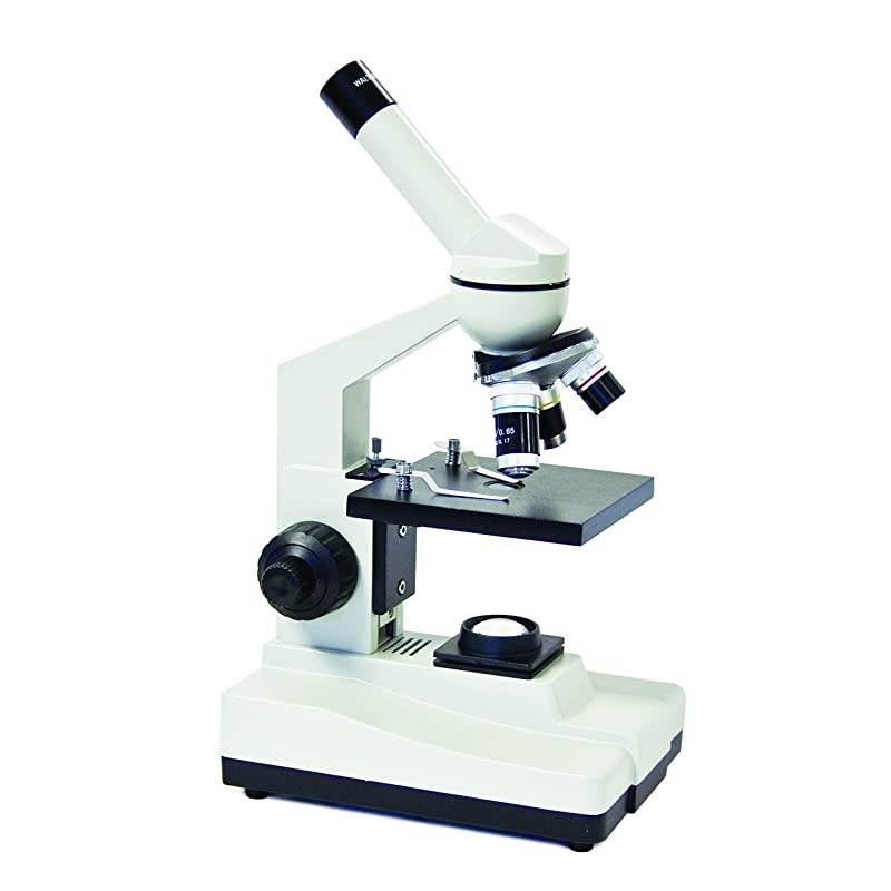 3000F-LED Basic Monocular Compound Microscope, WF10x Eyepiece, 40x-400x Magnification, Brightfield, LED Illumination, Disc Diaphragm, Plain Stage, 110V