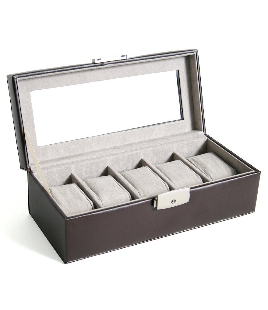 ROYCE New York Leather Five-Slot Watch Box