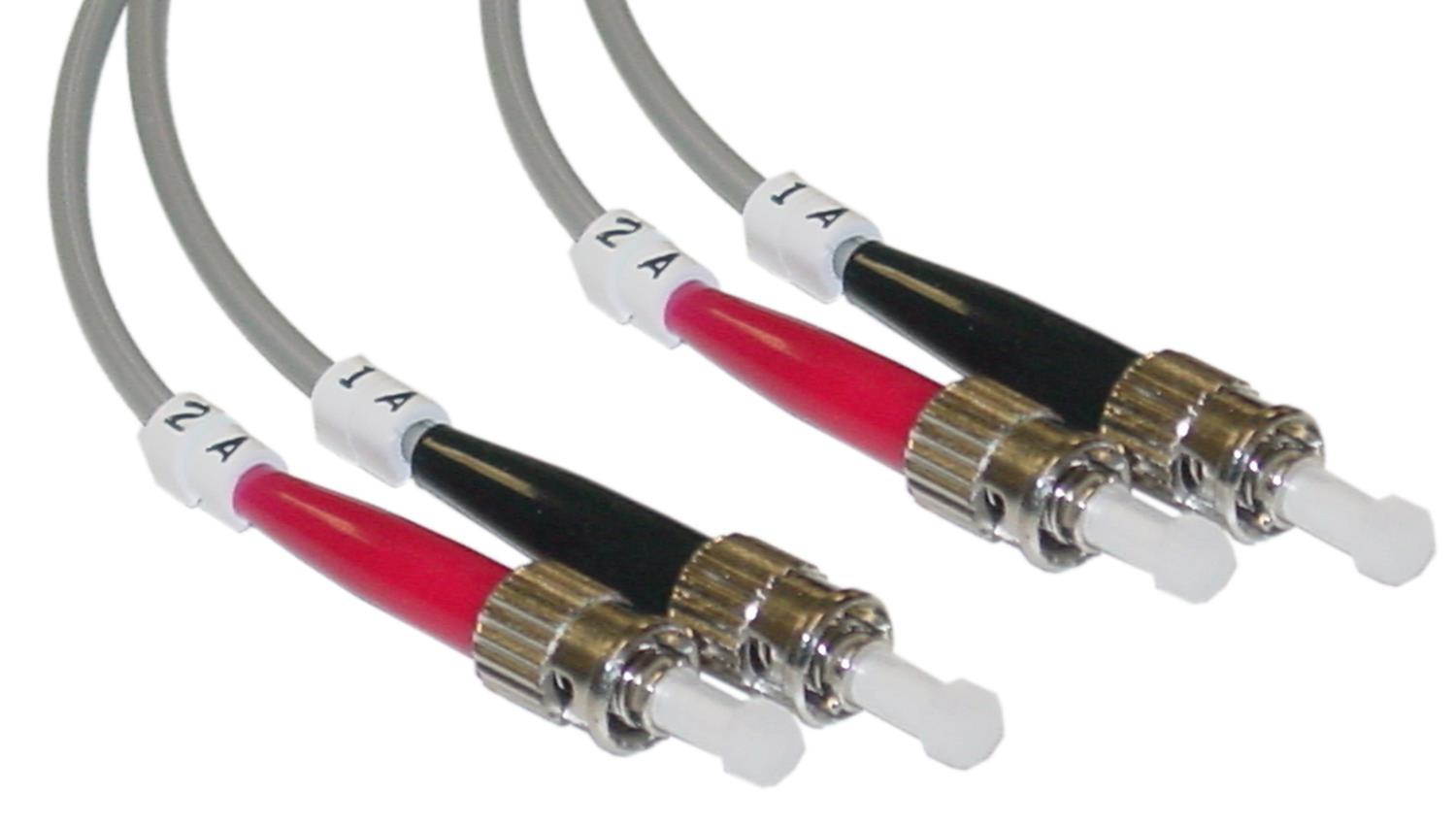 Cable Wholesale ST / ST Multimode Duplex Fiber Optic Cable 50/125 - 1 Meter (3.3ft)