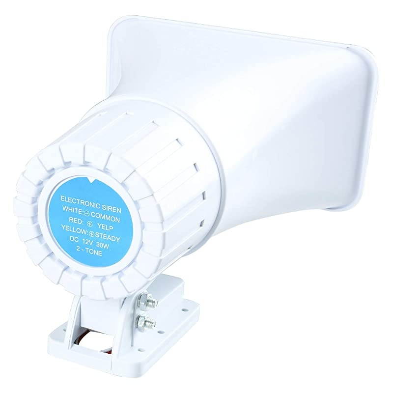 30 Watt Siren Dual Tone IndoorOutdoor SelfContained Electric Security Siren SD30W 612VDC 11Ah 120db 8 X 55 X 9 Inch