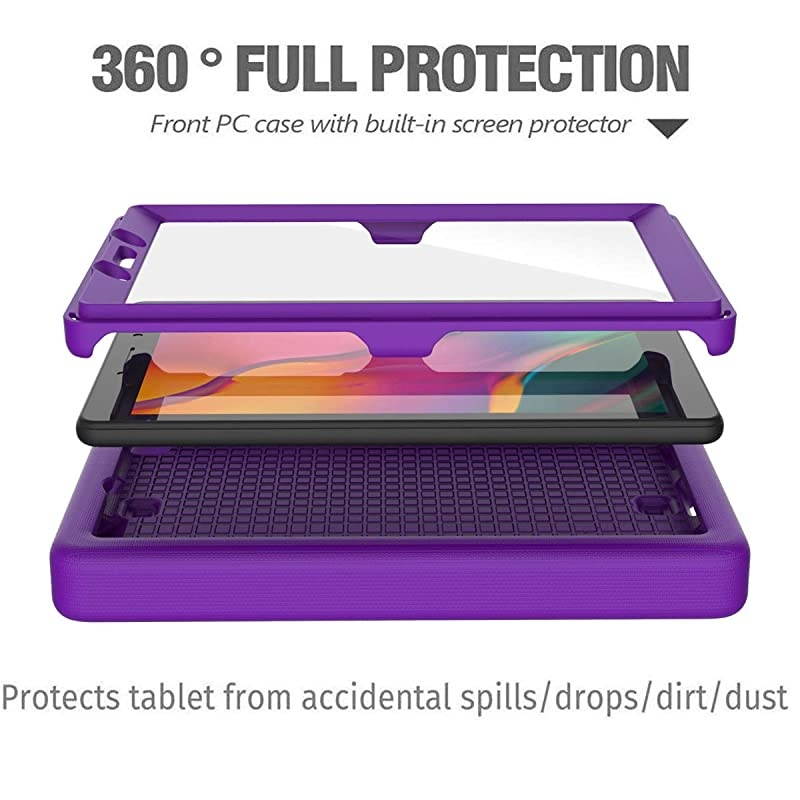 for Samsung Galaxy Tab A 80 Case 2019 SMT290T295 Tab A 80 2019 Case with Screen Protector Shockproof Light Weight Handle Stand Galaxy Tab A 80 inch 2019 Kids Case Without S Pen Purple