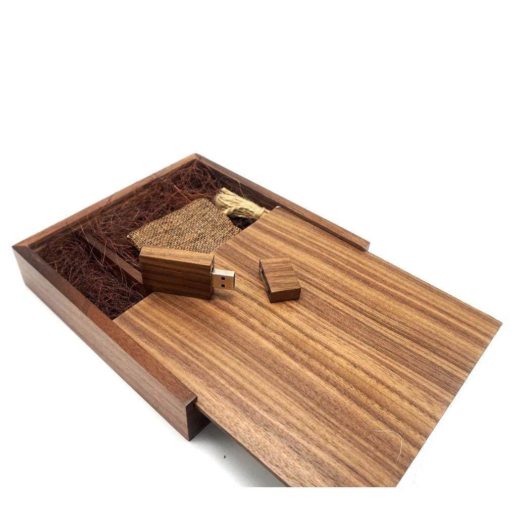 Lonmax 32GB Walnut Wooden USB Flash Drive USB 2.0 Flash Disk Pen Drive Wedding Birthday Gifts Walnut Box (17017035mm) (32GB, Walnut +Walnut Box)