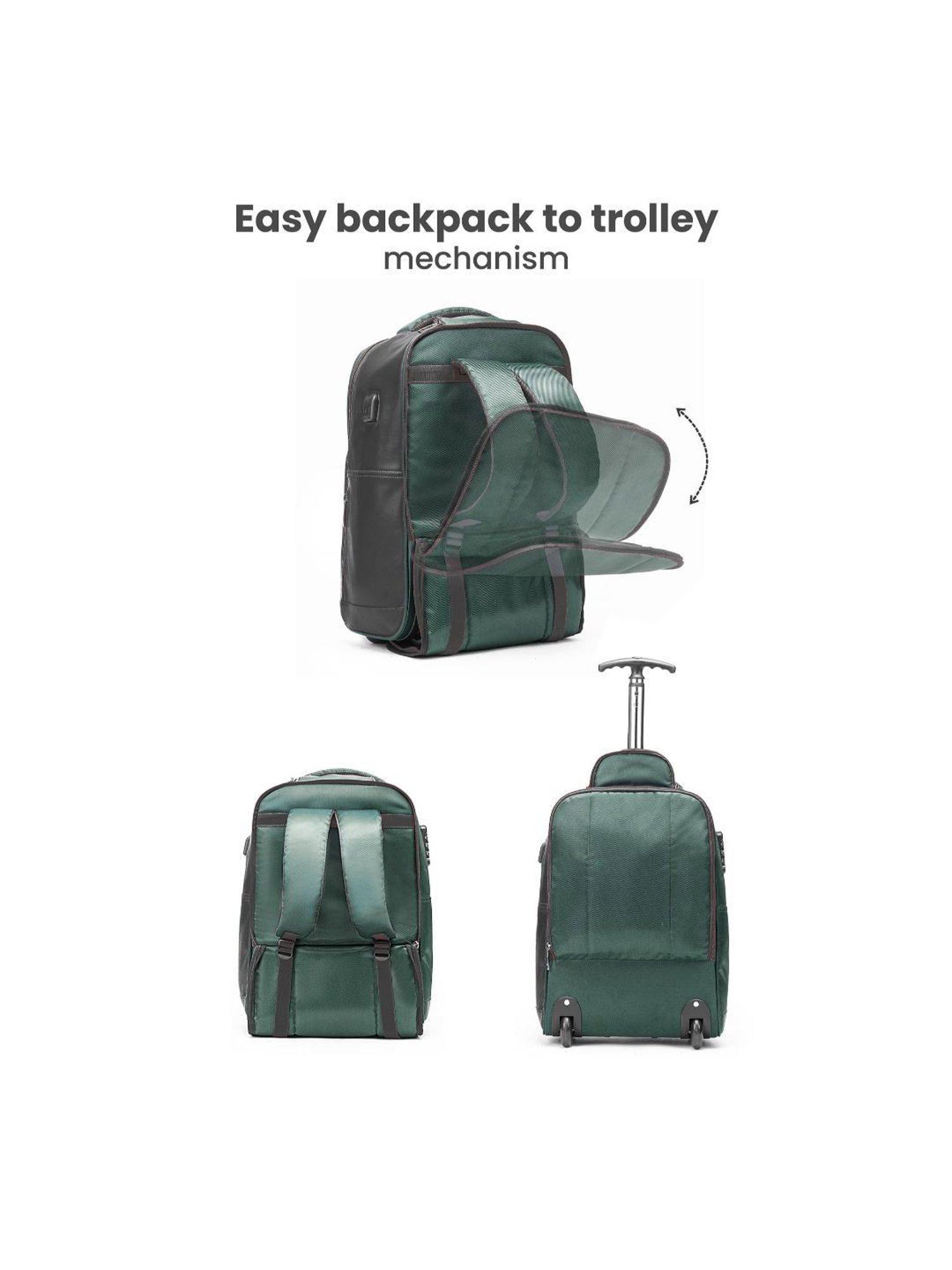 Assembly Green Large Laptop Backpack Trolley Bag - 30 Ltrs
