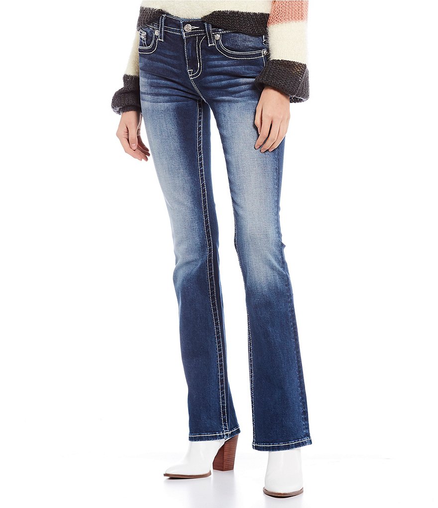 Miss Me Embellished Wing Flap Pocket Bootcut Jeans