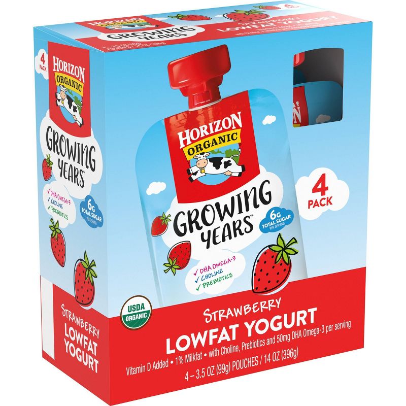 Horizon Organic Growing Years Strawberry Kids' Yogurt Pouch - 14oz/4pk
