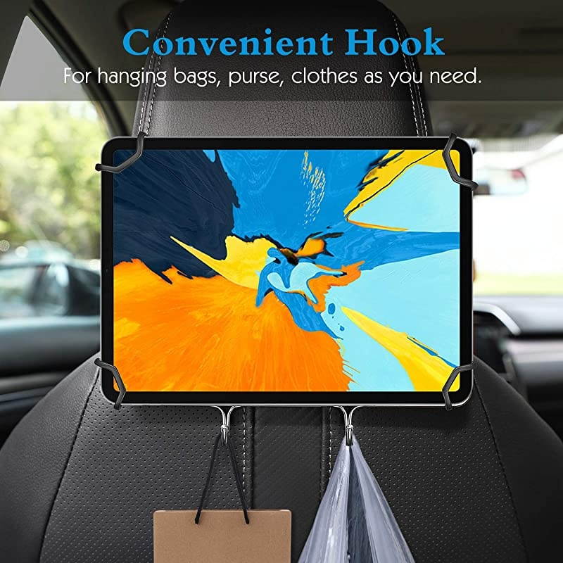 Car Headrest Holder Universal Car Tablet Holder Headrest Mount for 7quot11quot Tablet Compatible with iPad Pro 11 2020 iPad 102quot 2019 iPad Air 3 2 Mini 5 4 3 iPad 4 3 2 Galaxy Tab Black
