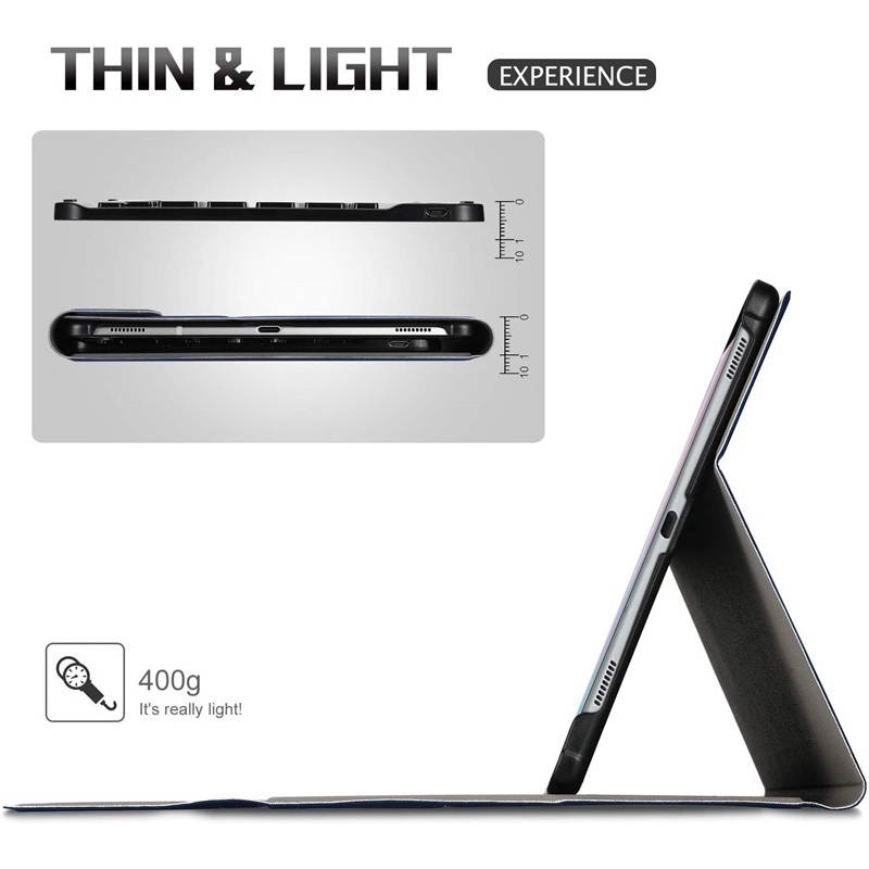 Keyboard Case for Samsung Galaxy Tab S6 Lite 10.4 inch 2020 Model SM-P610 (Wi-Fi) SM-P615 (LTE), Soft TPU Back Cover with Pencil Holder Detachable Wireless Bluetooth Keyboard