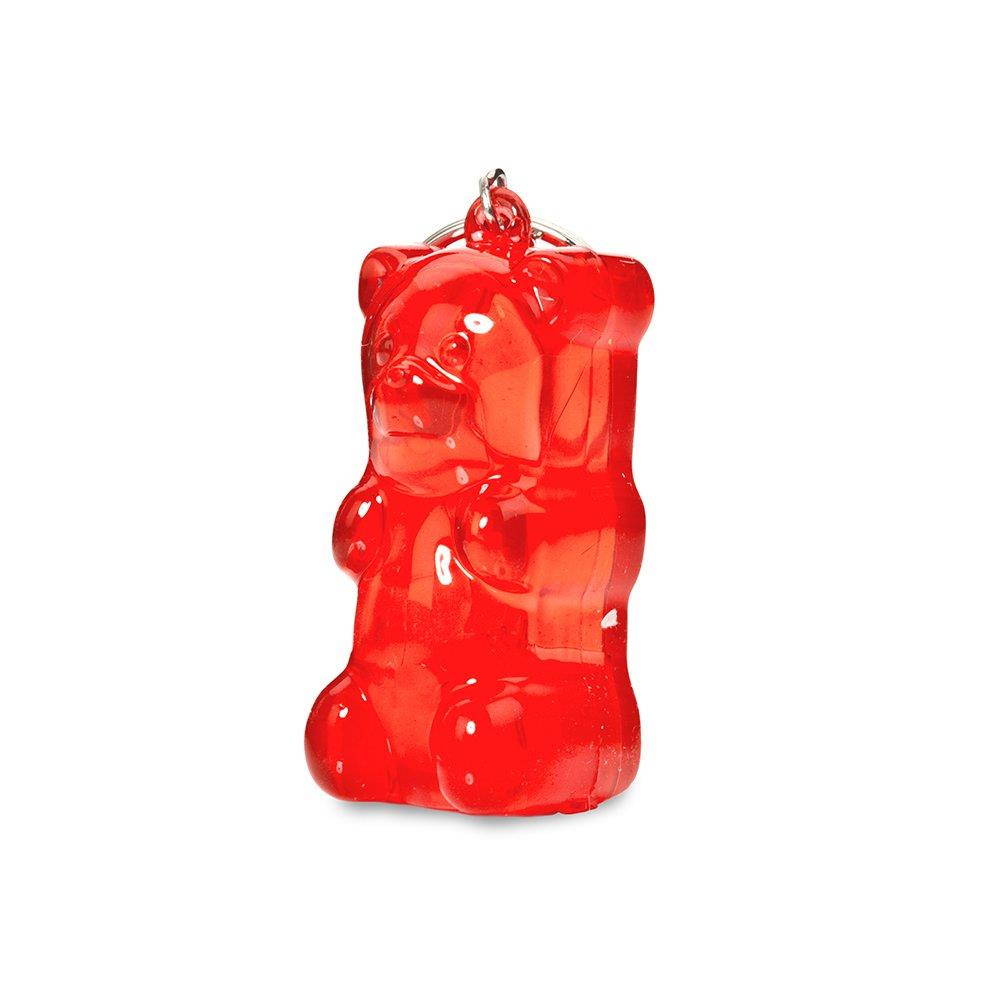Gummygoods Squeezable Light-Up Gummy Bear Keychain, Red