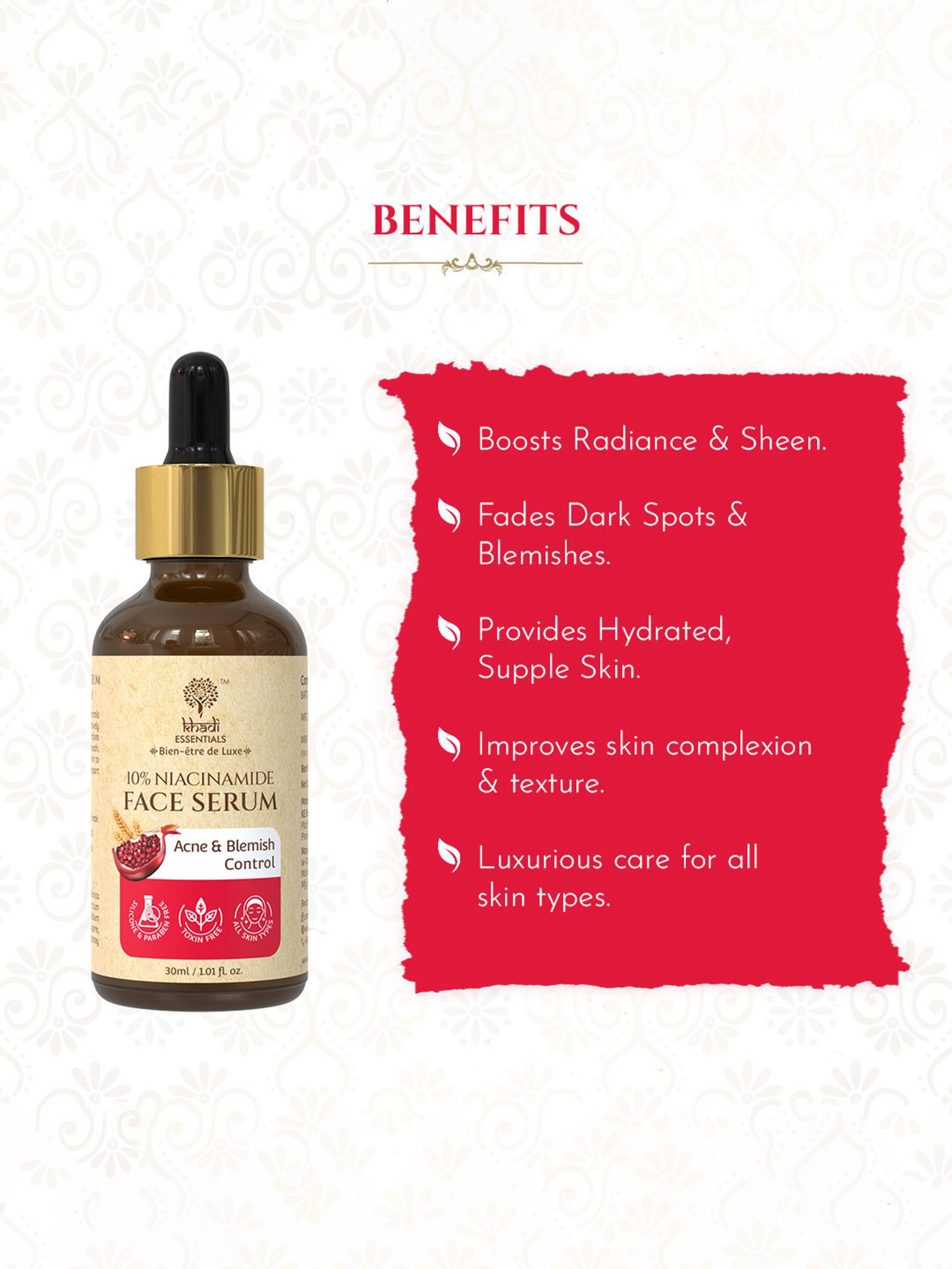 Khadi Essentials Niacinamide Face Serum - 30 ml