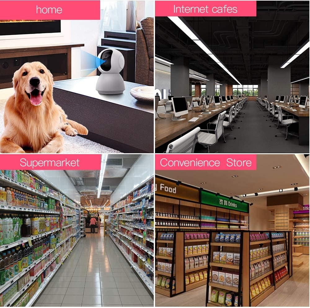 1080P WiFi Security Dome Camera, SDETER HD Home IP Wireless 2-Way Audio Motion Detection Night Vision Baby/Pet Monitor Compatible with iOS&Android