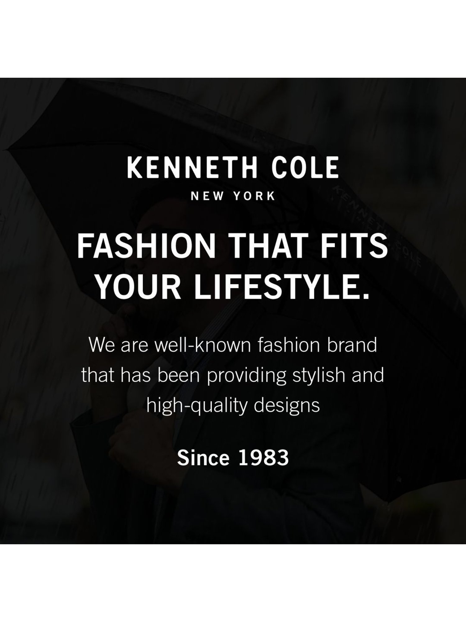 Kenneth Cole New York Mini UV Protection Black Umbrella