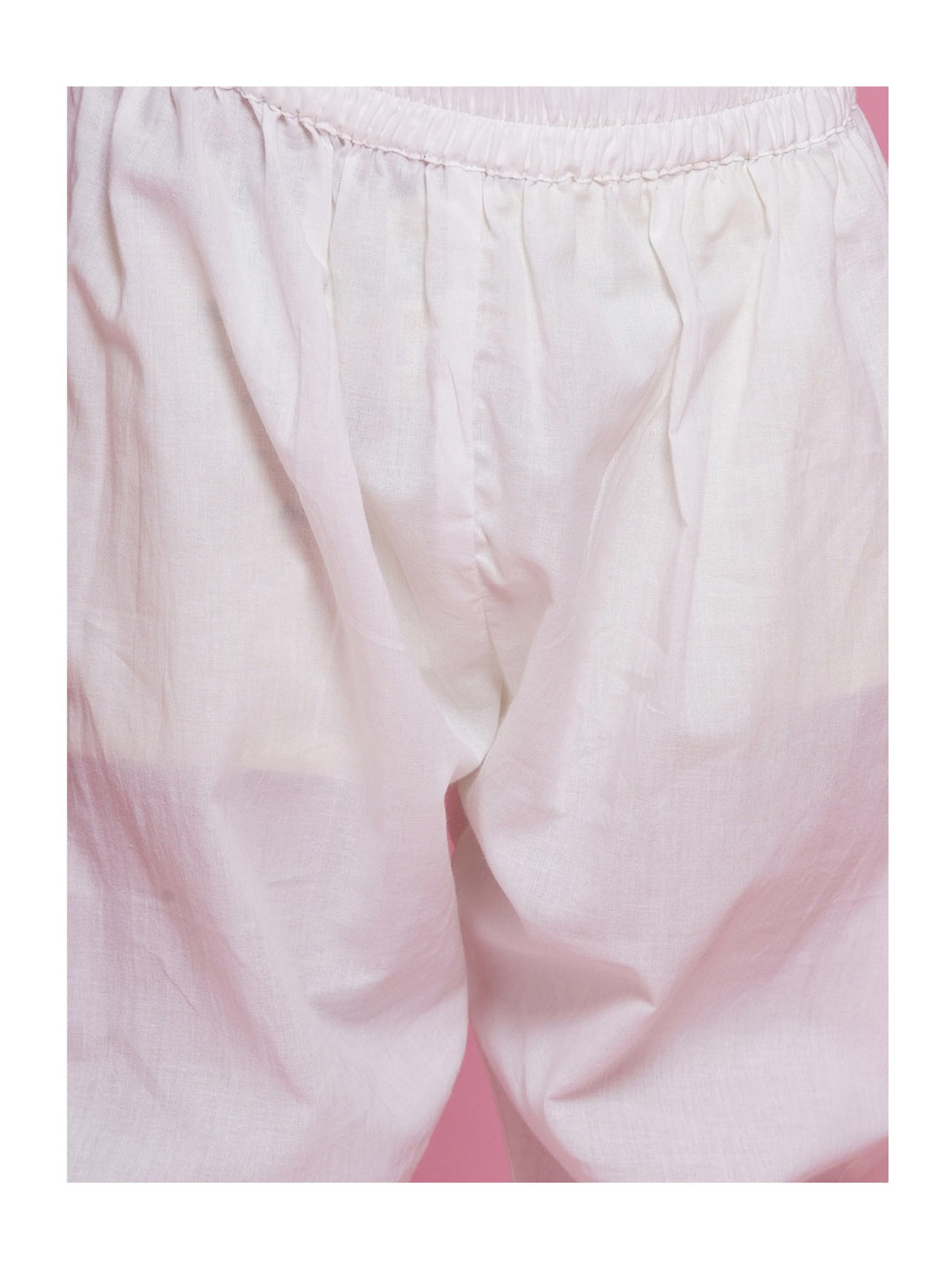 Little Bansi Boys Maroon & White Self Design Full Sleeves Kurta with Pyjamas