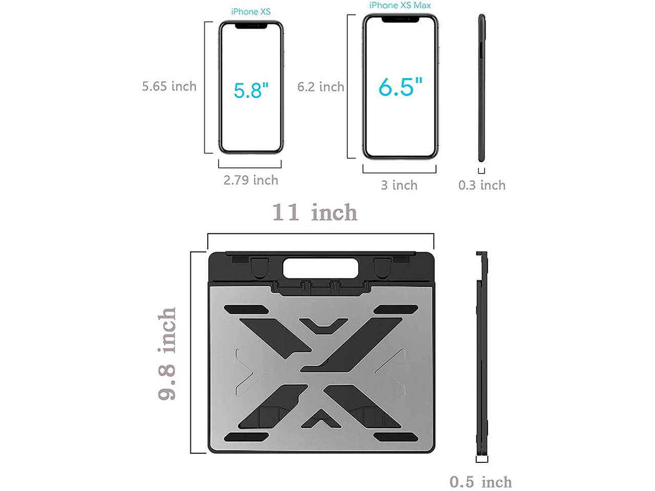 AICHESON Portable Laptop Computer Stand Ventilated Stands, X6 Silver
