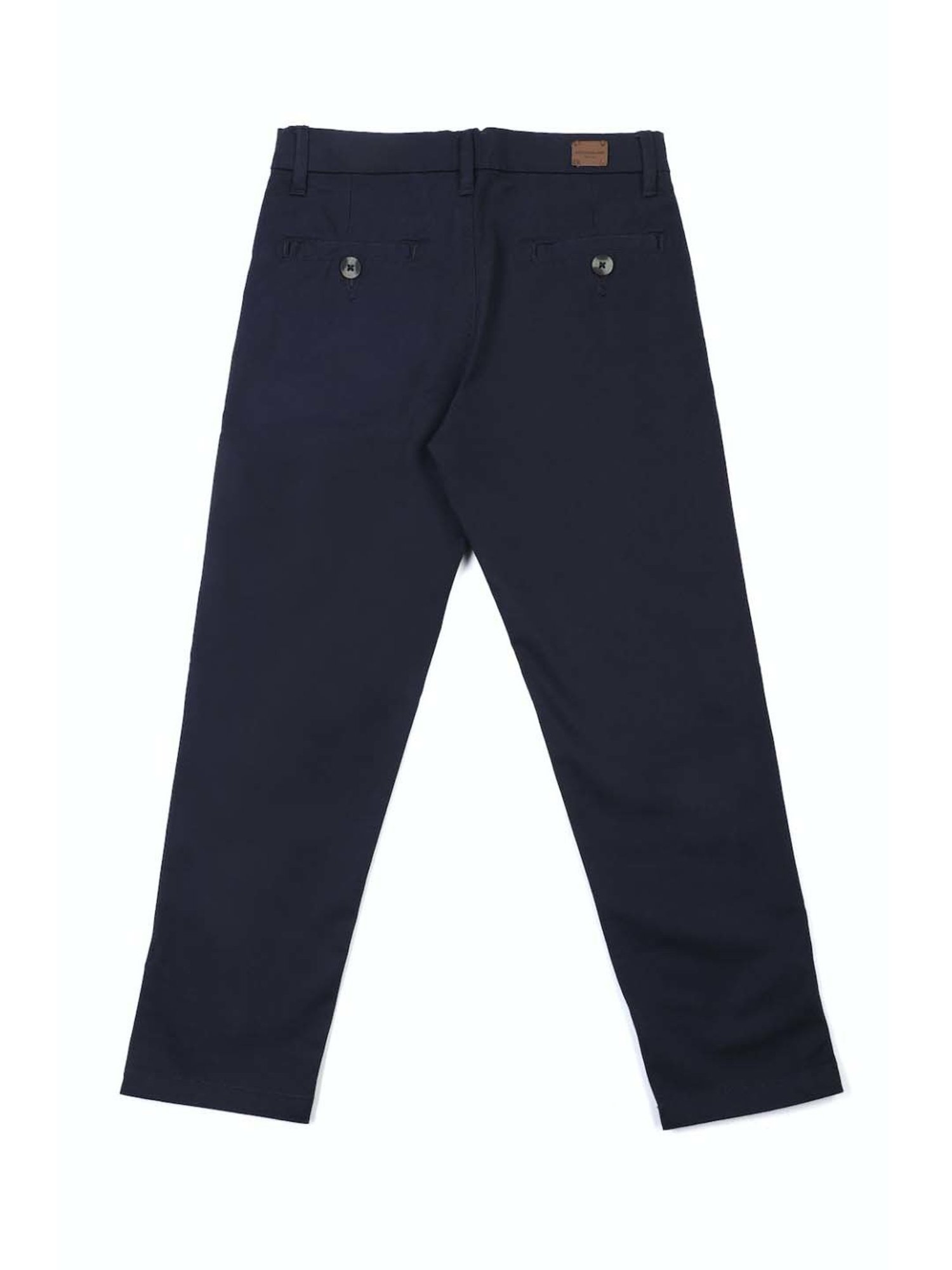 Peter England Boys Navy Cotton Regular Fit Pants