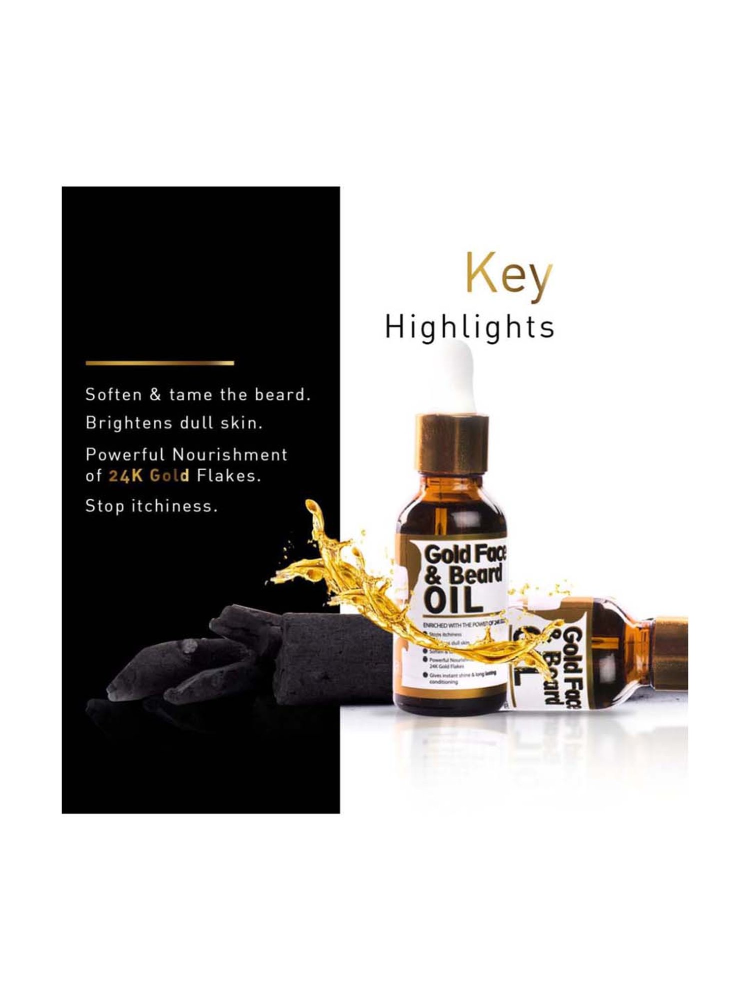 Qraa Men 24k Gold Face and Beard Oil - 30 ml