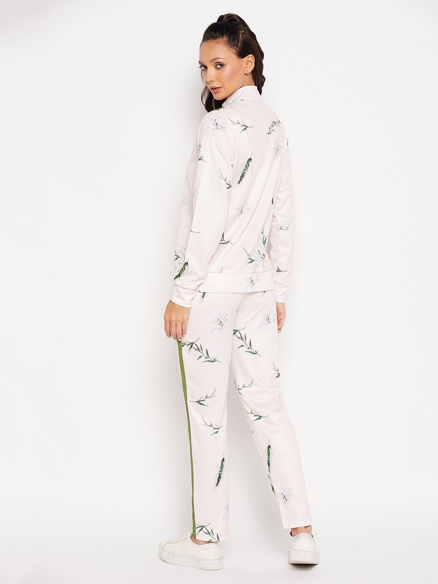 EDRIO Light Pink Cotton Printed Tracksuit