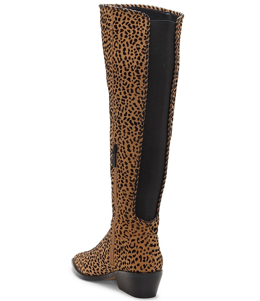 1. STATE Sage Leopard Print Suede Over-The-Knee Block Heel Boots