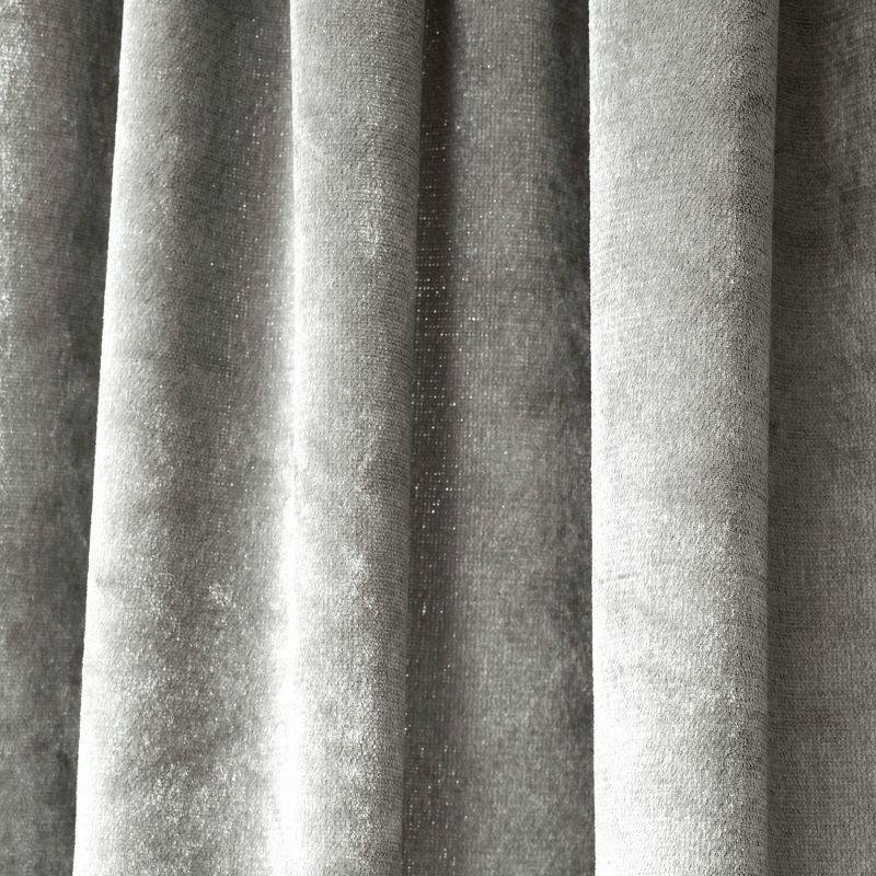 Set of 2 84"x40" Velvet Dream Bells Window Curtain Silver - Lush Décor