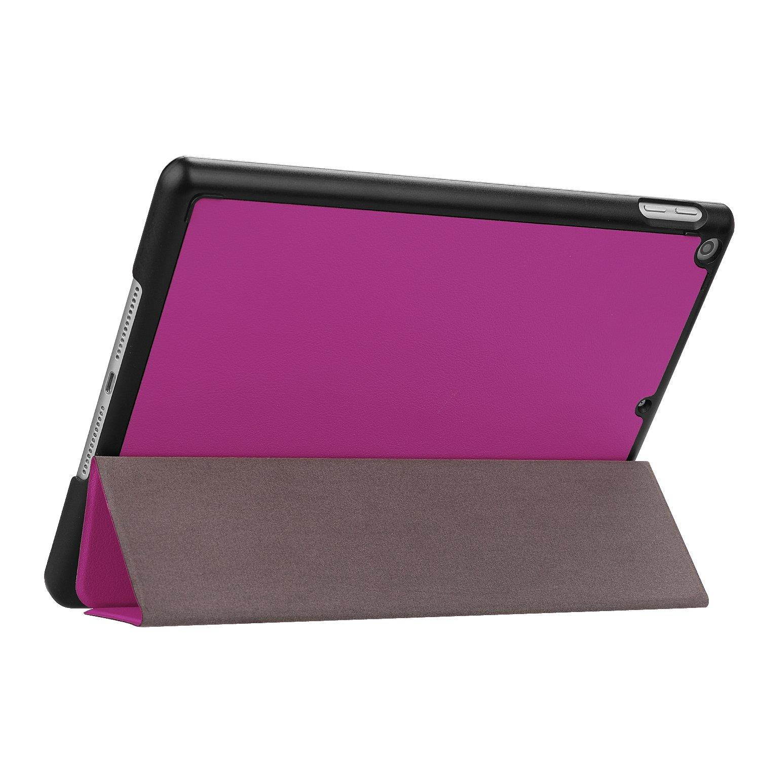 iPad 9.7" Case with Apple Pencil Holder, EpicGadget Pencil Holder Case Cover with Sleep/Wake for 2018 / 2017 Apple iPad 9.7 inch- Slim, Light Weight, Stand, Magnet Closure, Smart (Purple Case)