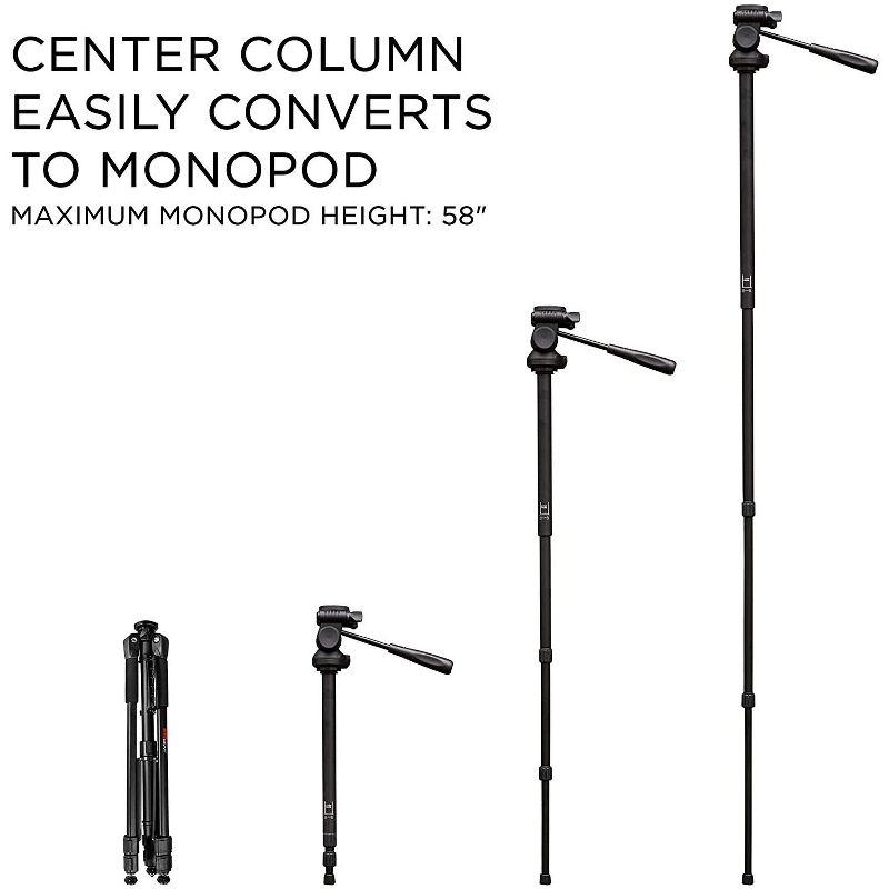 Ritz Gear 70" Deluxe Premium Tripod with Monopod for Photo/Video Cameras Includes Carrying Case