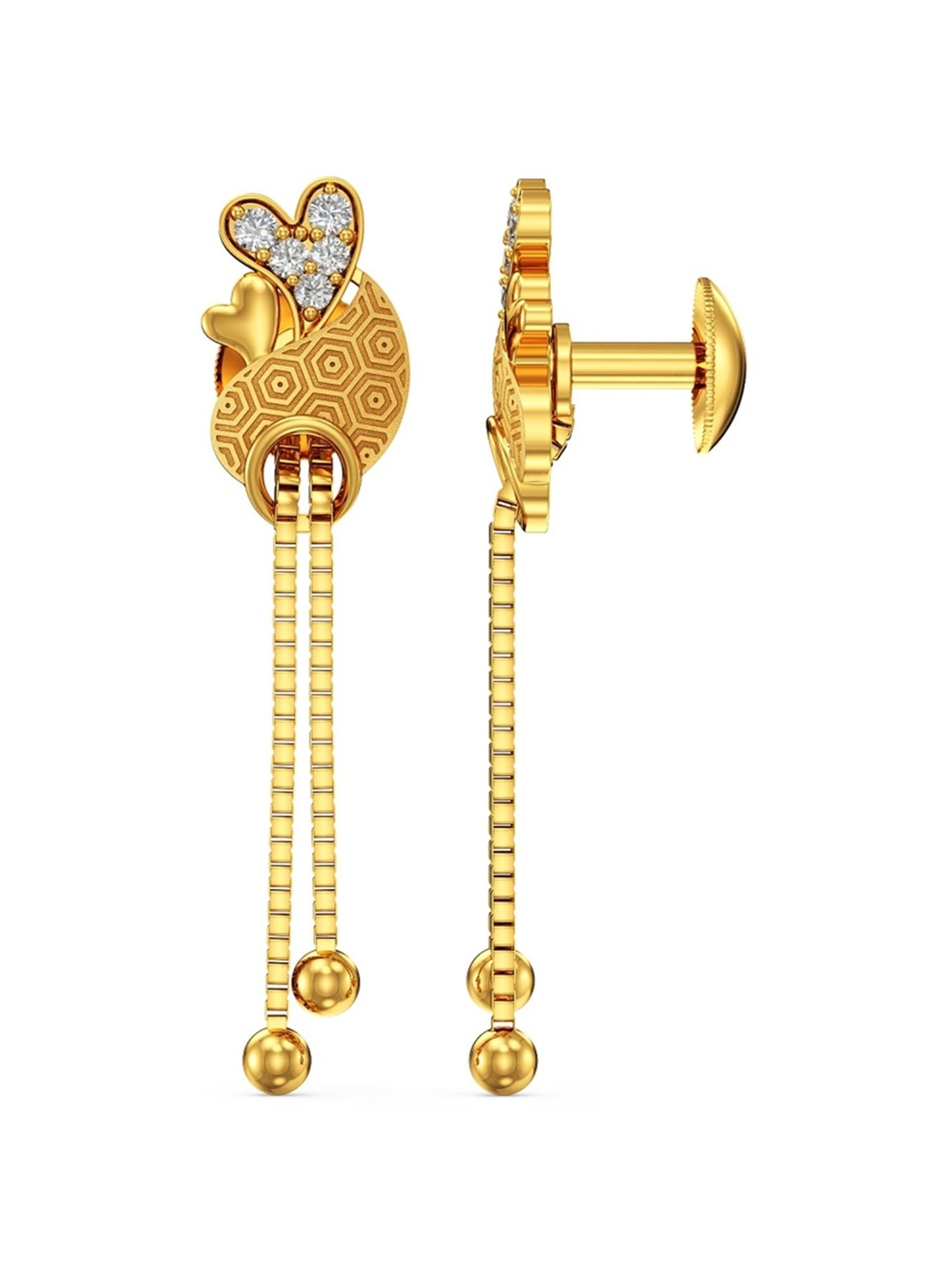 Joyalukkas Gold 22K Mirage Dangler Earrings for Women