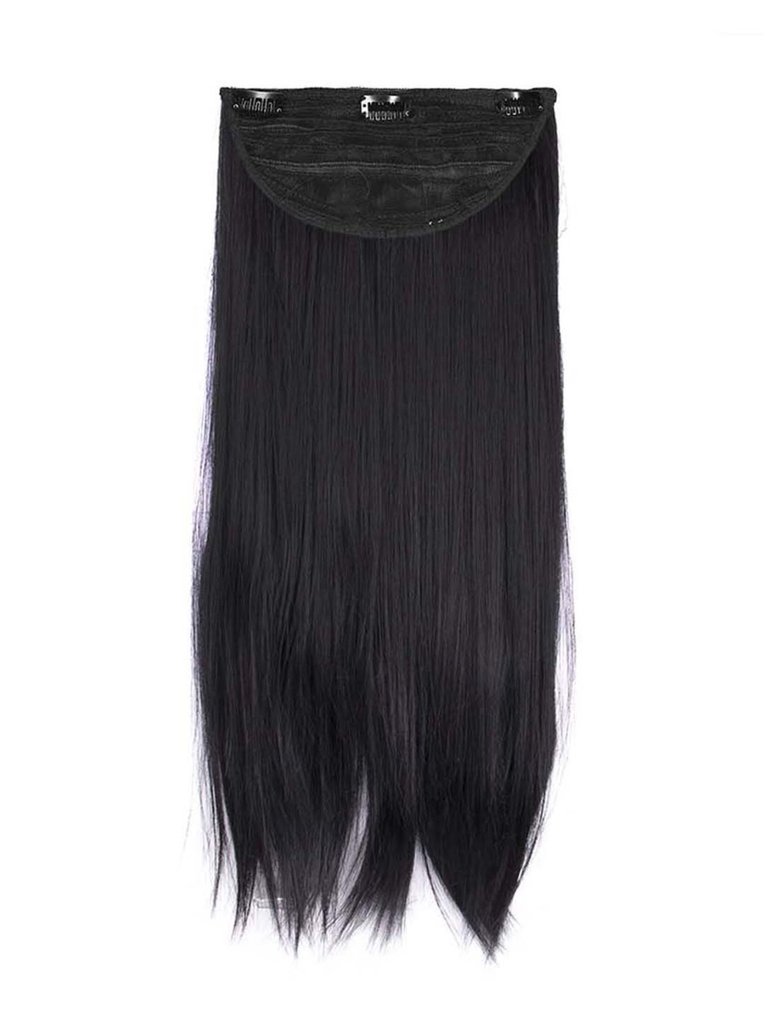 Streak Street Clip-In 18 Inch Jet Black Straight Hair Extensions