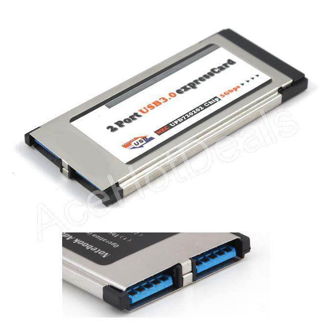 34mm Express Card Expresscard to 2 Port USB 3.0 Adapter for Laptop NEC Chip