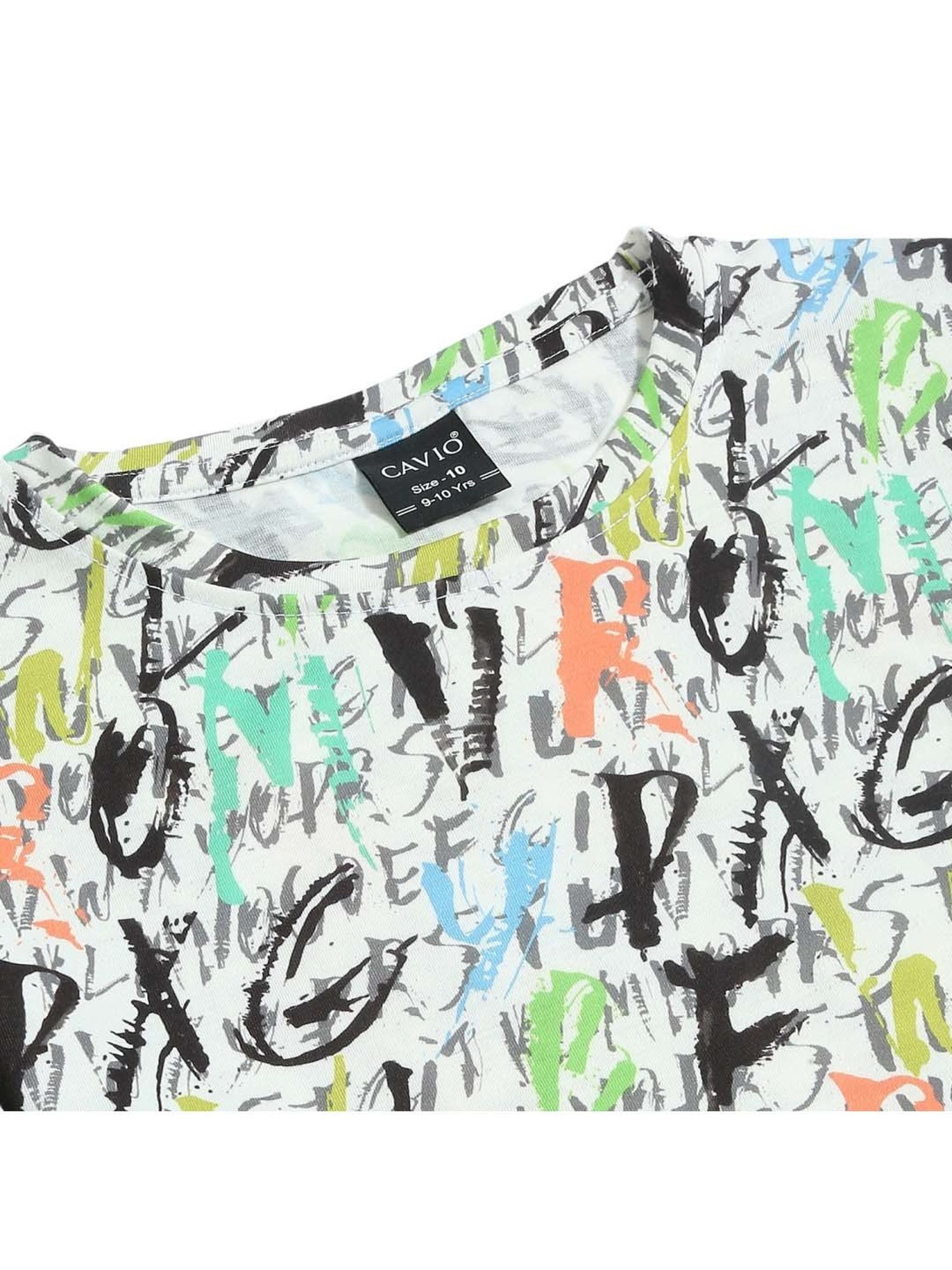 Cavio Kids Multicolor Cotton Printed T-Shirt