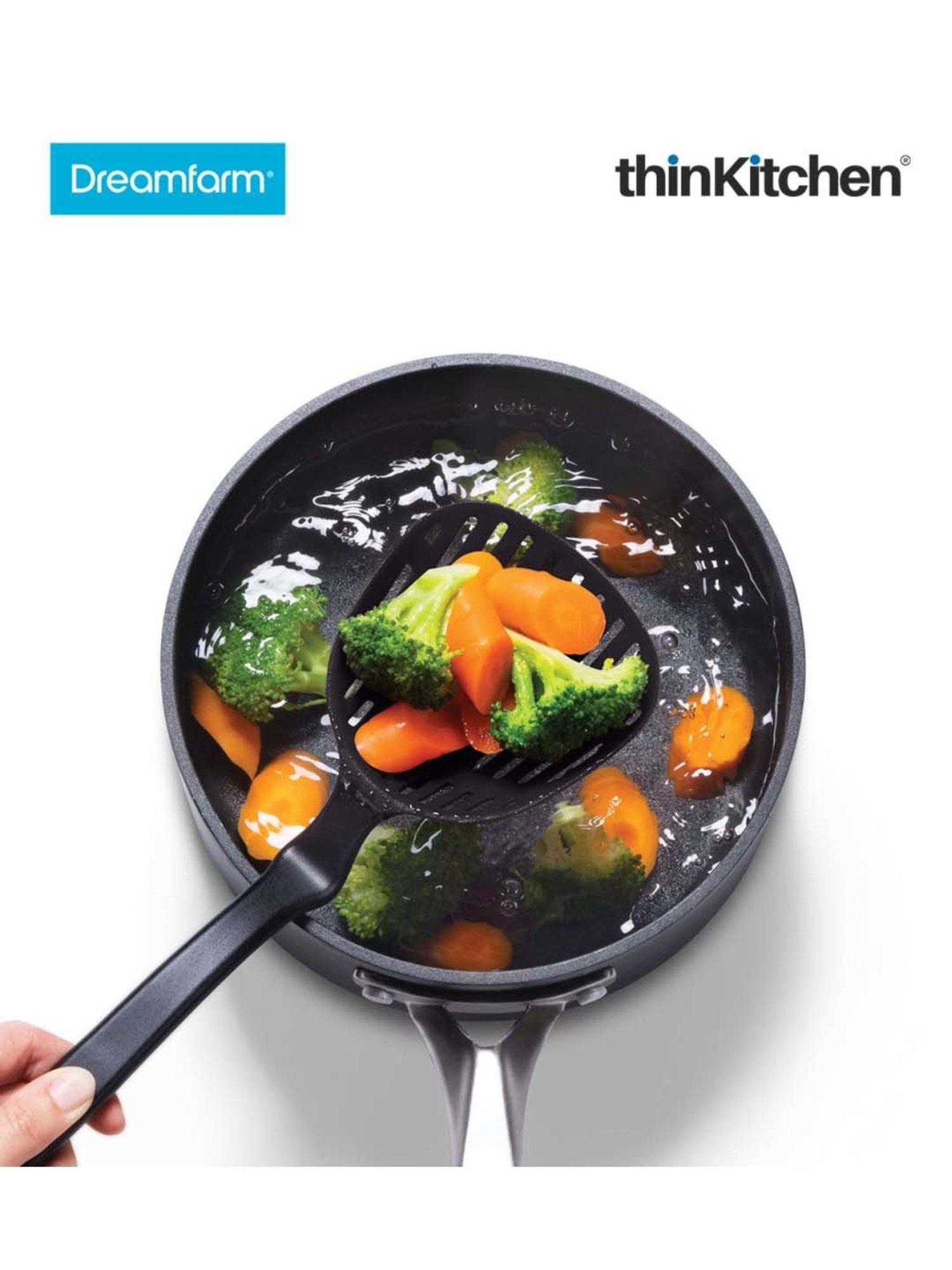 Dreamfarm Black Nylon Lestrain Drip-Catching Sit-Up Scoop Strainer