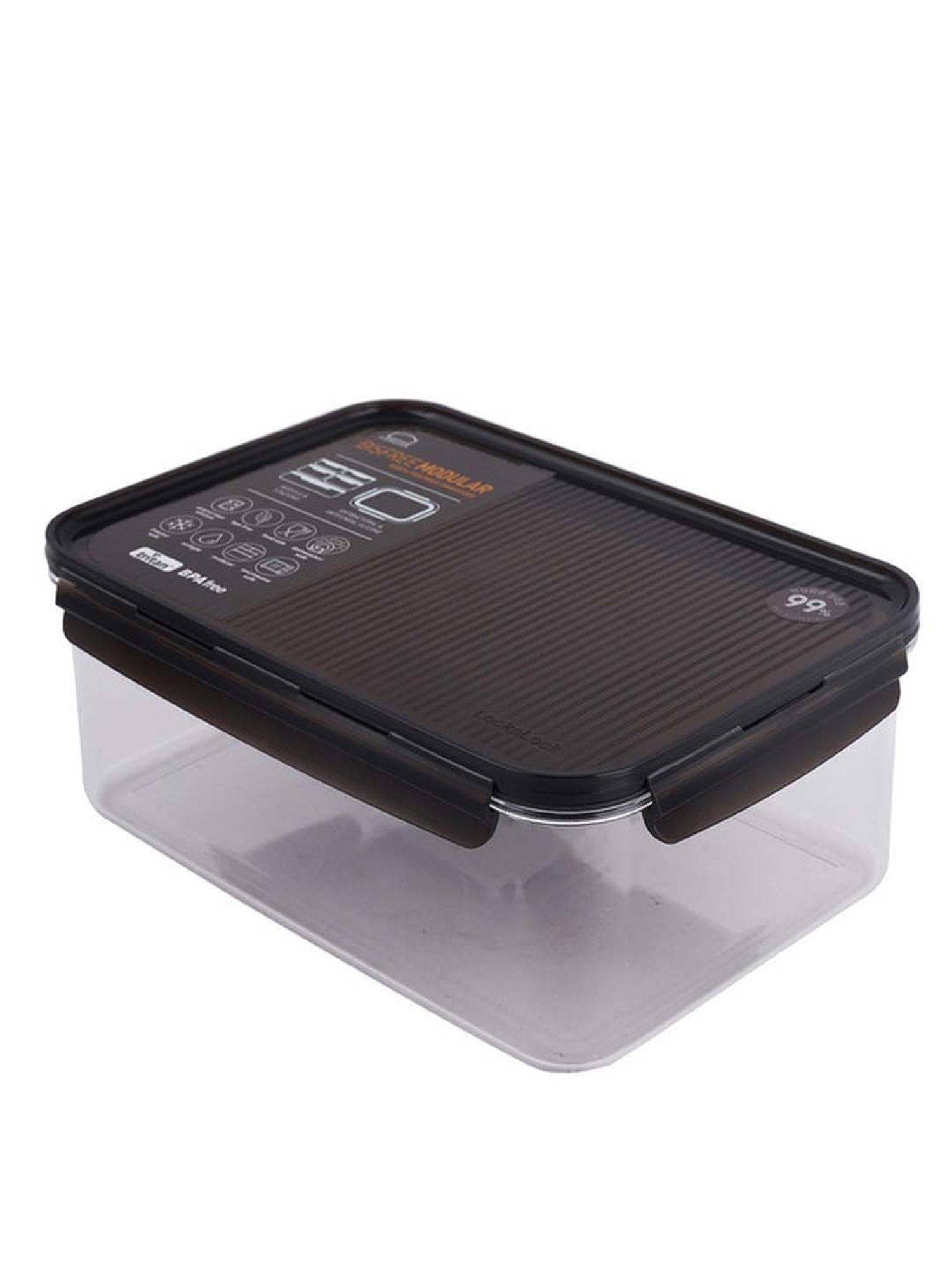 Lock & Lock Transparent & Brown Tritan 23 cm Food Storage Container (3.5 L) - Set of 1