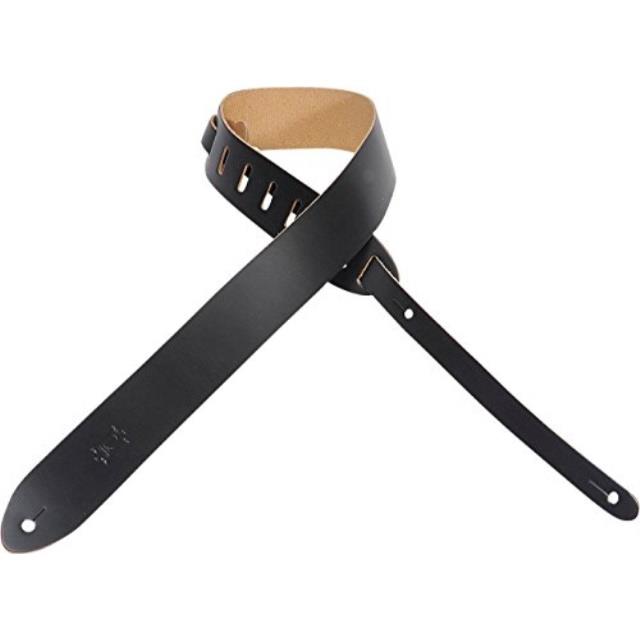 Levy's M12-BLK 2" Basic Leather Guitar/Bass Strap - Black