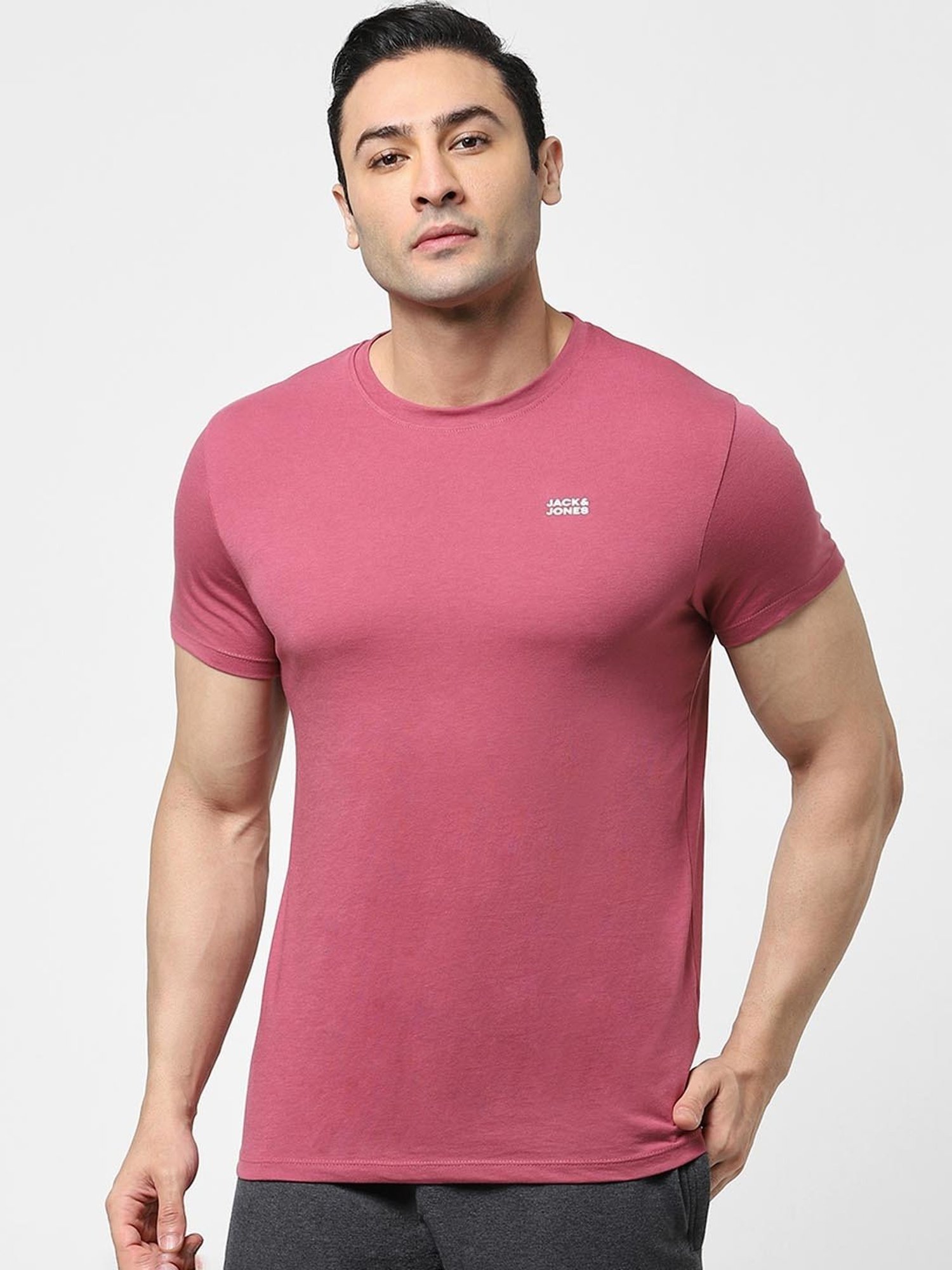 Jack & Jones Pink Regular Fit Cotton Lounge T-Shirt
