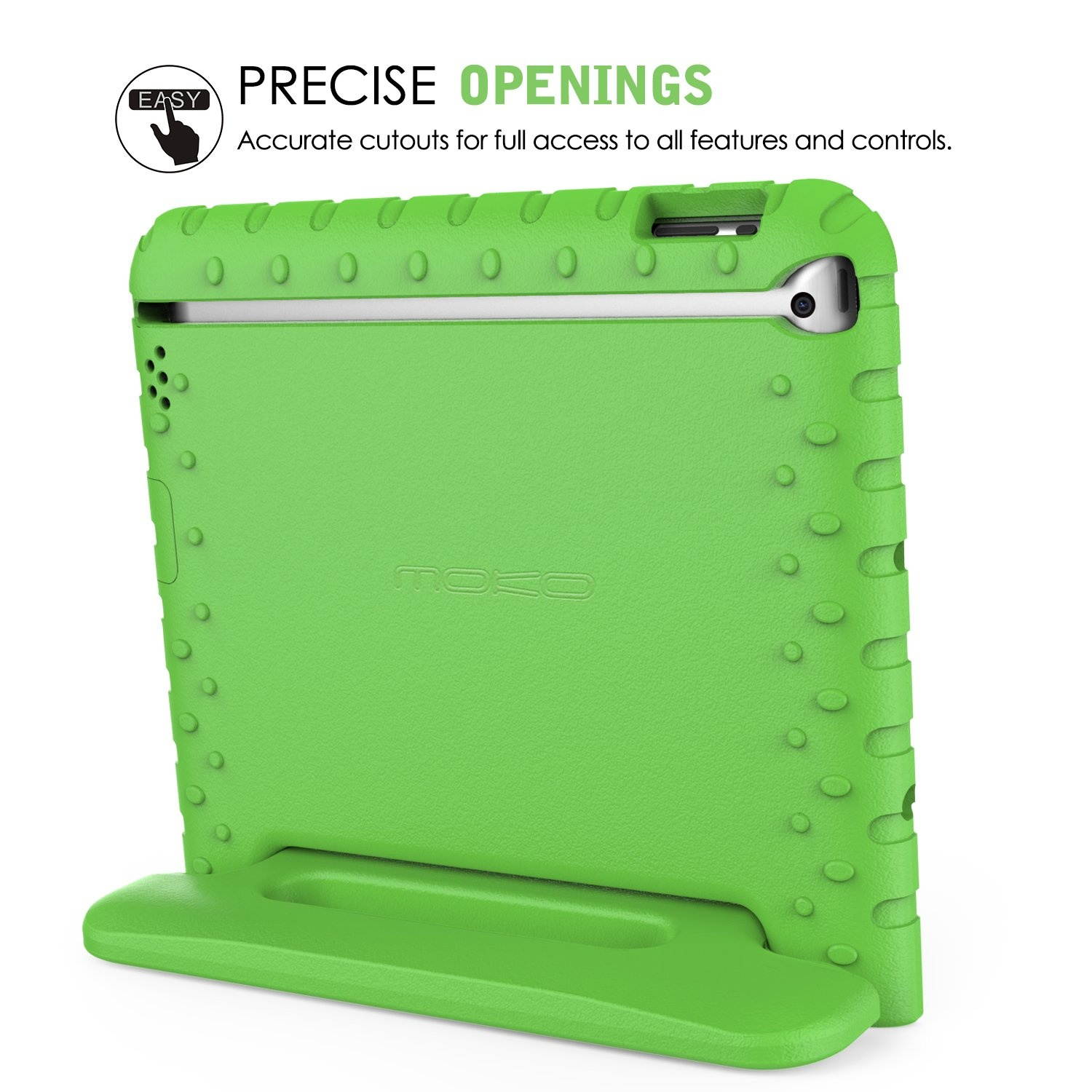 MoKo Case Fit iPad 2/3 / 4 - Kids Shock Proof Convertible Handle Light Weight Super Protective Stand Cover Compatible with iPad 2 / The New iPad 3 (3rd Gen) / iPad 4, Green