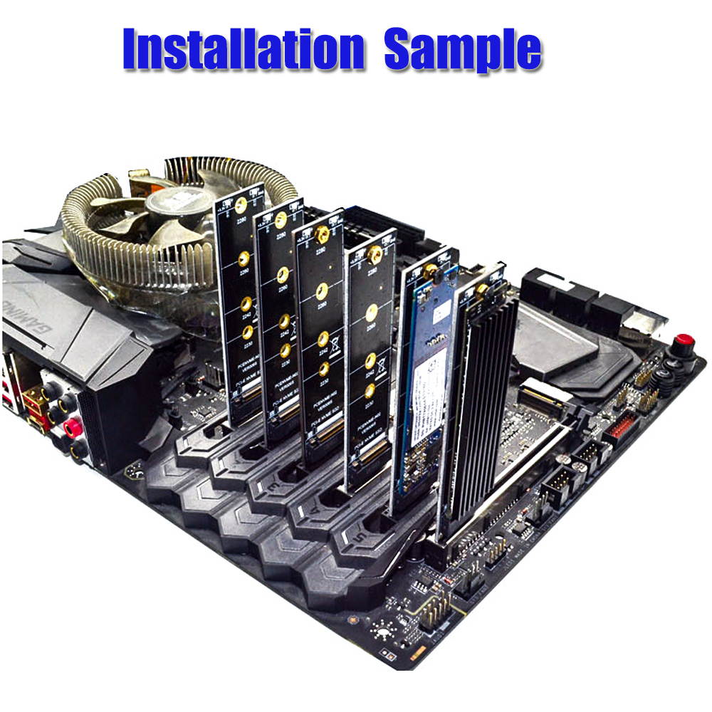 NGFF(M.2)  nvme M key SSD to PCI- E 1X Adapter(vertical installation)