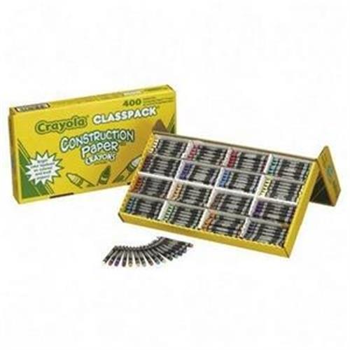 Crayola. 521617 Construction Paper Crayons, Wax, 25 Each of 16 Colors, 400/Box
