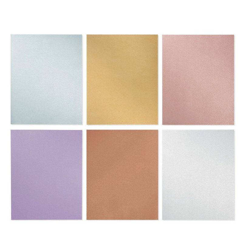 96-Pack Metallic Paper, Shimmer Cardstock Assorted Papers, Double Sided Laser Printer Compatible Printable for Weddings Bridal Shower Birthday 8.5x11"