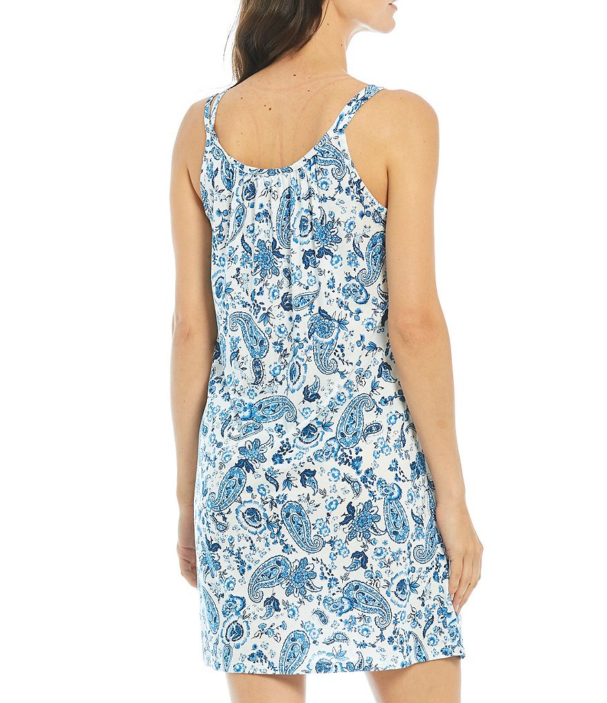 Lauren Ralph Lauren Paisley Print Knit Double Strap Chemise