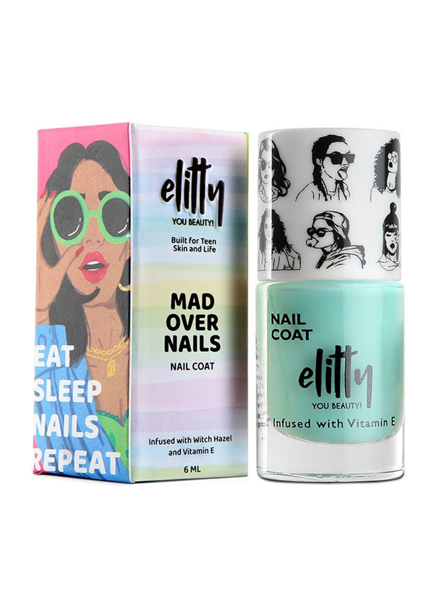 Elitty Mad Over Nails Glossy Nail Polish Planet Her (Aqua) - 6 ml