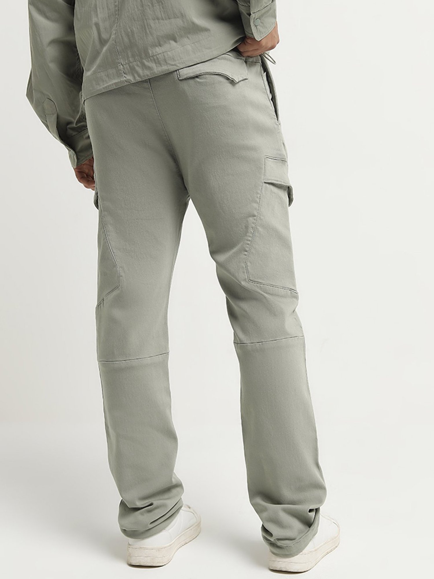 Nuon by Westside Sage Cargo-Style Relaxed-Fit Mid-Rise Trousers