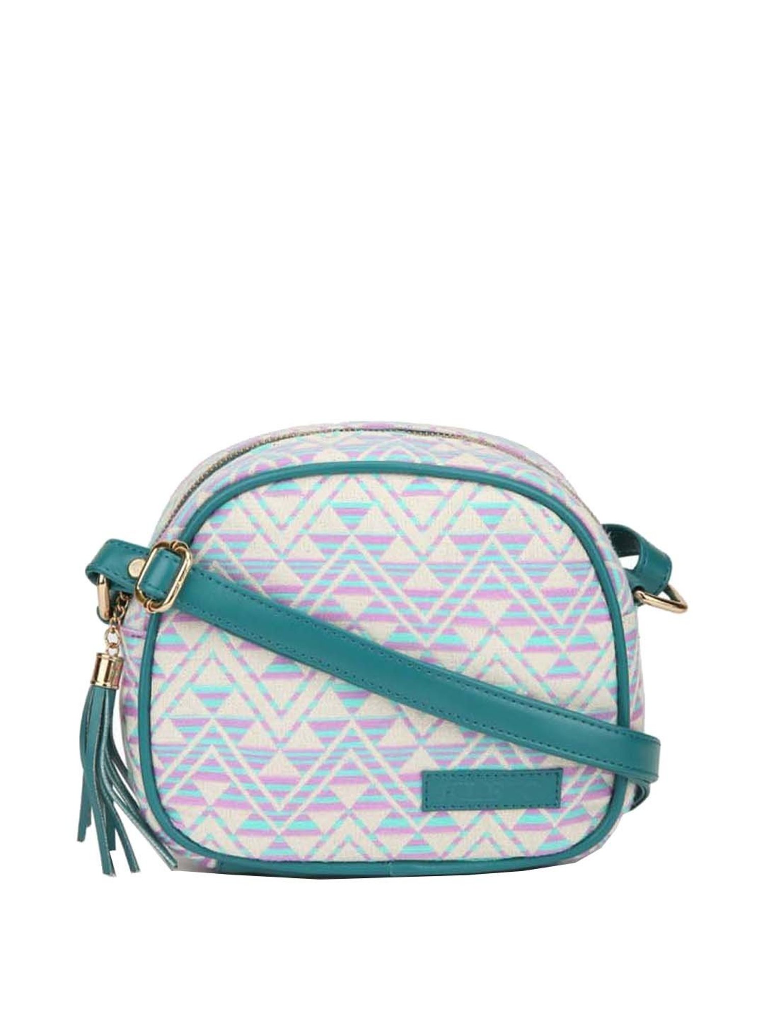 KLEIO Green Textured Small Sling Handbag