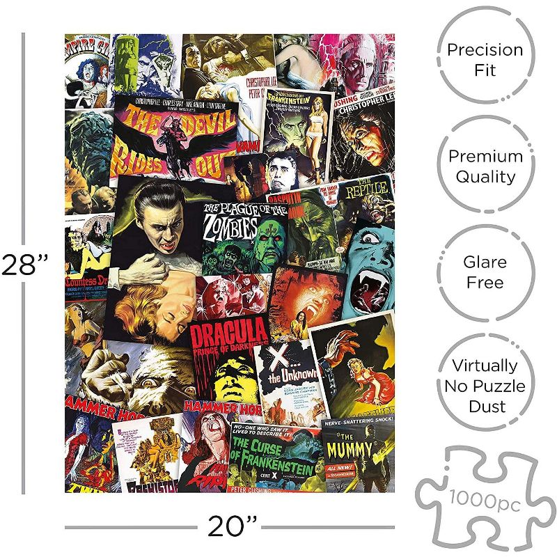 NMR Distribution Hammer Classic Horror Movies Collage 1000 Piece Jigsaw Puzzle