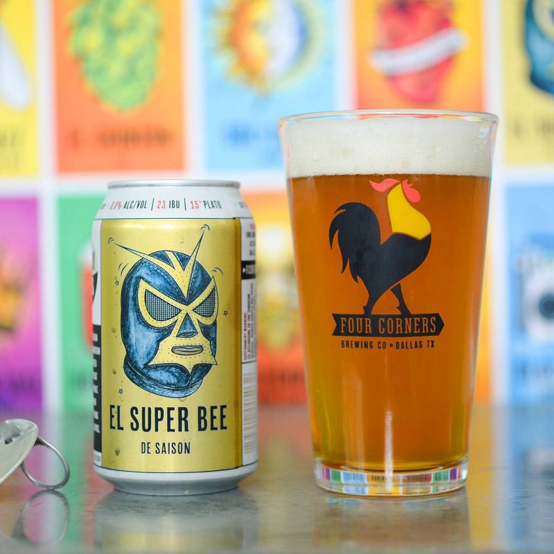 Four Corners El Super Bee De Saison Beer - 4pk/12 fl oz Cans