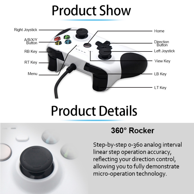 Wired Controller for Xbox One, YCCSKY Xbox One Wired Gaming Controller for Xbox One PC Windows 7/8/10,with Audio Jack Dual-Vibration Turbo