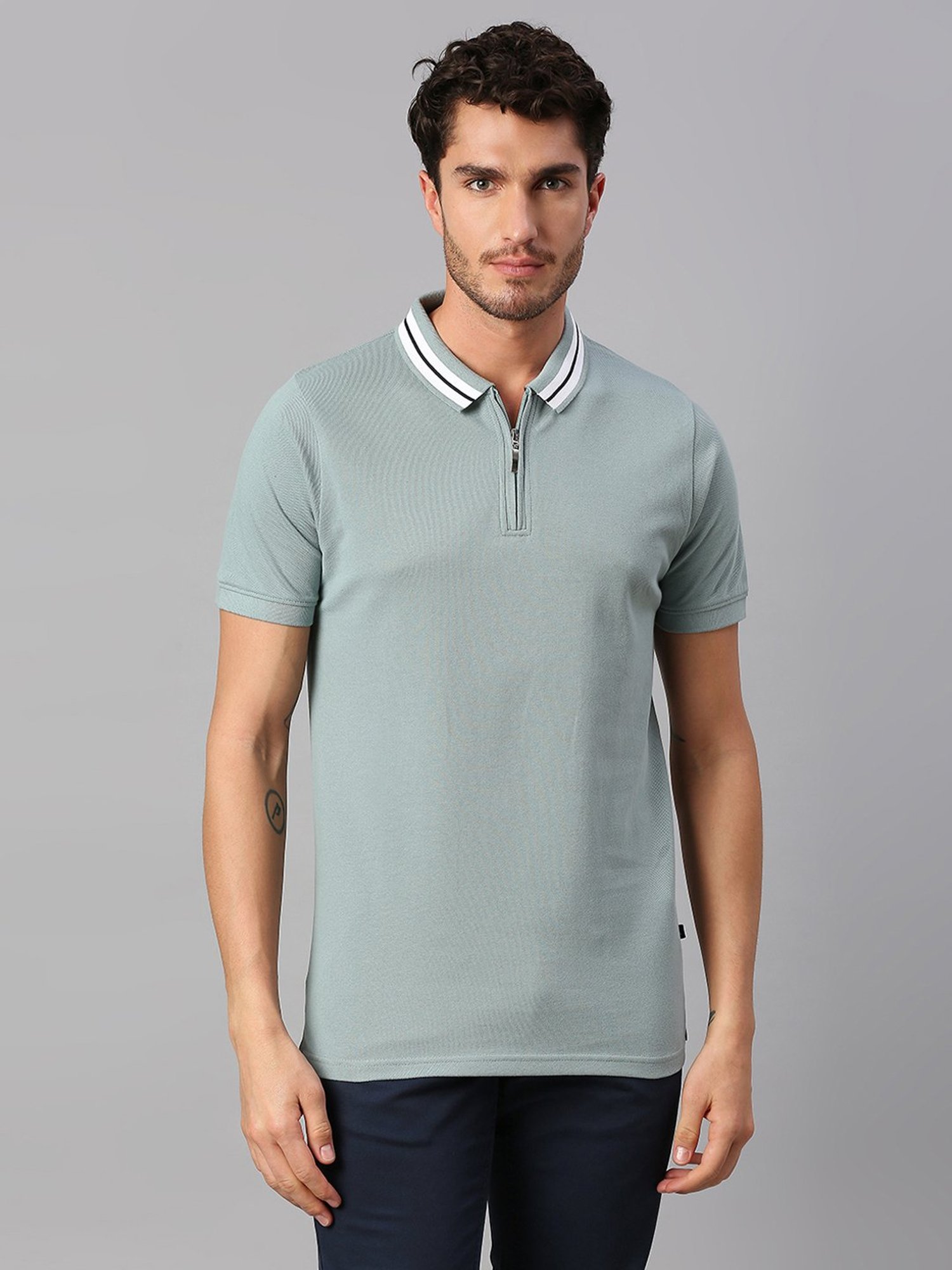 Dennis Lingo Turquoise Regular Fit Polo T-Shirt
